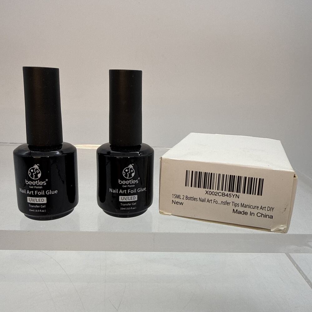 Beetles Nail Art Foil Glue Gel for Foil Stickers Nail Glue Transfer Gel 2 pack